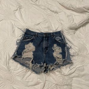 first of a kind high waisted denim shorts